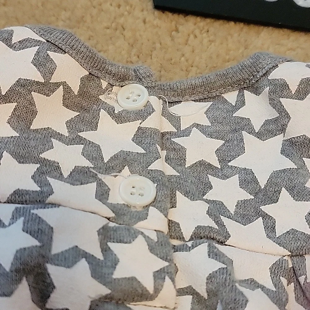 Nannette Kids Dress Long Sleeve 18M Gray White Stars